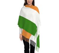 KETAFOUND Scarfs For Women Ladies - India Bhara Flag Striped Patchwork Pattern Print Wraps Stole Tassel Shawl, Blanket Stoles For Wedding Evening Party India Bharat Onesize