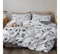 KETAFOUND White Super King Duvet Cover Set - 220 X 260 Cm Bedding Set, Branches And Leaves Bedding Super King Bed With 2 Pillowcases, Soft Microfiber Duvet Cover 220 X 260 Cm, Simple And Elegant