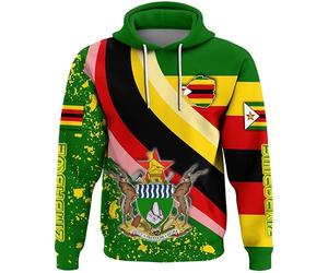 KETAFOUND Zimbabwe Flag Hoodie For Men Women - 3D Graphic Printed Pullover Sweatshirt Drawstring Hooded,Plus Size Long Sleeve Top For Spring Autumn Winter