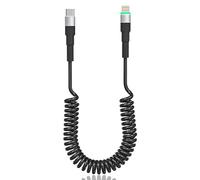 KETAKY Plus Coiled USB C to Lightning Cable MFi Certified & CarPlay Compatible Spring Retractable iPhone Charging Cord 20W PD Fast Charge | Data Sync for iPhone 14|13|12|11 Pro|X|iPad|iPod