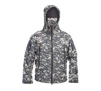 Ketamyy Mens Tactical Camo Jacket Waterproof Softshell Fleece Lining Autumn Winter Outdoor Trekking Hunting Mountaineering Rainproof Hooded Coats ACU M