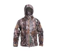 Ketamyy Mens Tactical Camo Jacket Waterproof Softshell Fleece Lining Autumn Winter Outdoor Trekking Hunting Mountaineering Rainproof Hooded Coats Big Tree Camo L