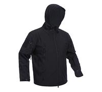 Ketamyy Mens Tactical Camo Jacket Waterproof Softshell Fleece Lining Autumn Winter Outdoor Trekking Hunting Mountaineering Rainproof Hooded Coats Black M