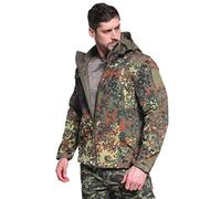 Ketamyy Mens Tactical Camo Jacket Waterproof Softshell Fleece Lining Autumn Winter Outdoor Trekking Hunting Mountaineering Rainproof Hooded Coats German Camo 3XL