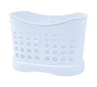 Ketayle 2 Compartments High Grade Plastic Sink Tidy White | Round Cutlery Drainer Caddy Holder, Utensil Drainer for Home and Kitchen Sink Cleaning Up