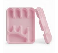 Ketayle Basic Tier Cutlery Tray Pink - BPA-Free Plastic, Food Safe, Non-Slip Base, Perfect for Drawer Organization, Durable and Easy to Clean