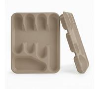 Ketayle Basic Tier Cutlery Tray Taupe - BPA-Free Plastic, Food Safe, Non-Slip Base, Perfect for Drawer Organization, Durable and Easy to Clean