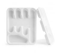 Ketayle Basic Tier Cutlery Tray White - BPA-Free Plastic, Food Safe, Non-Slip Base, Perfect for Drawer Organization, Durable and Easy to Clean