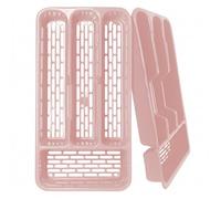 Ketayle Small Tier Cutlery Tray Classic Pink - BPA-Free Plastic, Food Safe, Non-Slip Base, Perfect for Drawer Organization, 33x17.5x4.3 cm, Durable and Easy to Clean