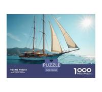 Ketch Rigged Yacht Jigsaw Puzzles Puzzle for Adults Kids. 1000 Piece Sailing Vessels Impossible Challenge Toy Educational Game Home Decoration for Educational Games Gifts 70x50cm/1000pcs