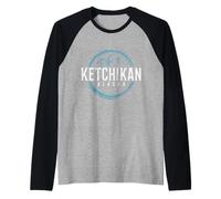 Ketchikan Alaska The Last Frontier Vintage Souvenir Raglan Baseball Tee