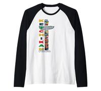 Ketchikan Alaska Totem Pole Native Art Souvenir Keepsake Raglan Baseball Tee