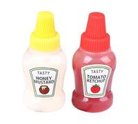 Ketchup Bottle, 25ml Ketchup Bottle, 2 Squeezy Sauce Bottles, Condiment Squeeze Bottle, Portable Salad Dressing Container For Lunch, Sauce Dispenser For bentoo Box Accessories