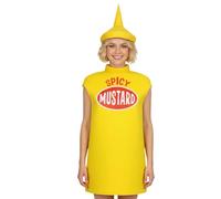 Ketchup Costume - Mustard Bottle Polyester Cosplay, Eye-Catching Unique Design | For Theme Parties & Holidays Halloween Costume, Novelty Jumpsuit For Carnival, Birthday, Christmas, Easter And Fancy Dr