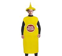 Ketchup Costume, Unisex Adult Ketchup Mustard Fancy Dress, Unisex Role Play Costume, Funny Food Motif, Fancy Dress, Carnival Costume for Adults, Men and Women