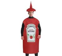 Ketchup Costume - Unisex Role Playing Dress Apparel Props Apparel | Mustard Ketchup Cosplay Halloween Costume | For Men Adult Couples, Funny Food, Performance In The Adult Scene