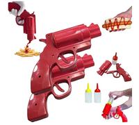 Ketchup Dispenser,Gun Shape Kitchen Sauce Spice,Kitchen Condiment Dispenser Bottle for BBQ,Mustard, Syrup & More,Ketchup DispenserEasy Squeeze Mess-Free Quick Reloading Tool Becoming Food Expert!