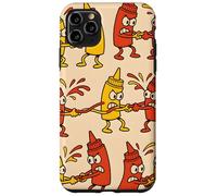 Ketchup vs Mustard Cartoon Tug-of-War Pattern Case for iPhone 11 Pro Max