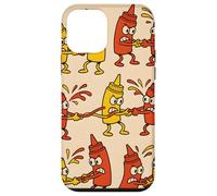 Ketchup vs Mustard Cartoon Tug-of-War Pattern Case for iPhone 12 mini