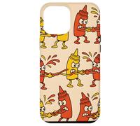 Ketchup vs Mustard Cartoon Tug-of-War Pattern Case for iPhone 12 Pro Max