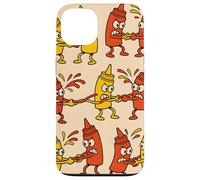 Ketchup vs Mustard Cartoon Tug-of-War Pattern Case for iPhone 13
