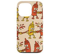 Ketchup vs Mustard Cartoon Tug-of-War Pattern Case for iPhone 13 Pro