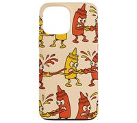 Ketchup vs Mustard Cartoon Tug-of-War Pattern Case for iPhone 13 Pro Max