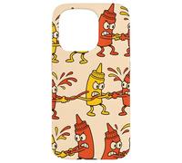Ketchup vs Mustard Cartoon Tug-of-War Pattern Case for iPhone 15 Pro