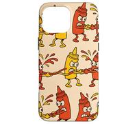 Ketchup vs Mustard Cartoon Tug-of-War Pattern Case for iPhone 16 Pro Max