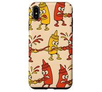 Ketchup vs Mustard Cartoon Tug-of-War Pattern Case for iPhone XS Max