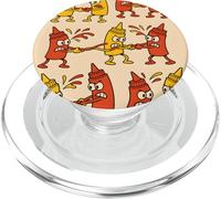 Ketchup vs Mustard Cartoon Tug-of-War Pattern PopSockets PopGrip for MagSafe