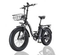 KETELES KF9 250W 35AH Folding Electric Bike, 48V Battery & Hydraulic Brakes, 20-Inch Wheels (White)
