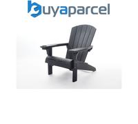 Keter 2 x Alpine Adirondack Chairs Seat Sun Lounger Garden Graphite