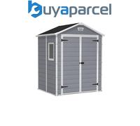 Keter Manor Double Door Plastic Shed Grey - 6 x 5 ft