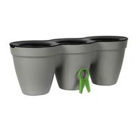 Keter 2L Taupe Mini Tri-Pot Planter With Leaf Cutters - 33Cm (L) X 12.2Cm (D) X 12.7Cm (H)