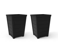 Keter 31Cm Taper Low Planter 2X - Anthracite