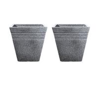 Keter 34Cm Square Piazza - Alpine Grey, Pack Of 2