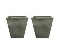 Keter 34Cm Square Piazza - Marble Green, Pack Of 2