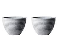 Keter 37Cm Low Honey Pot, Alpine Grey, Pack Of 2