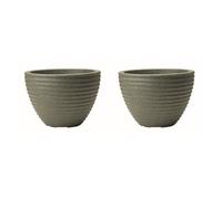 Keter 37Cm Low Honey Pot, Marble Green, Pack Of 2