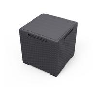 Keter 3in1 Storage Box Black Side Table Ottoman Garden Trunk 37x37x37cm