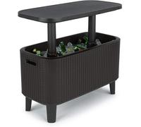 Keter Bevy Bar 60 Liter Cooler with Cocktail Table Top Serving Station, Grey