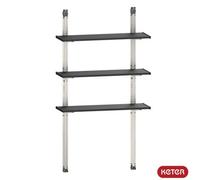 Keter 97Cm (38.1") Shed Shelving Kit - 3 Variable-Height Steel-Reinforced Shelves, Rust-Resistant Galvanised Brackets