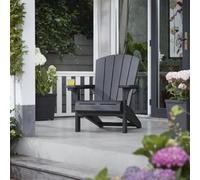Keter Alpine Adirondack Grey Resin Wood Effect Deck Chair