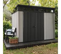 Keter Artisan Grey Double Door Outdoor Pent Garden Storage Shed - 7 x 9ft