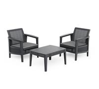 Keter Atlas Linea 2 Seater Resin Bistro Set - Grey