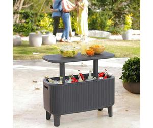 Keter Bevy Bar 56 Litre Rattan Cool Drinks Cooler Box Party Garden Table NEW