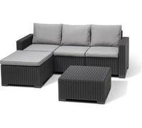 Keter California 3 Seater Chaise Longue Lounge Set - Grey