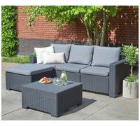 Keter California 3 Seater Garden Corner Sofa Set - Grey