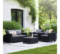 Keter California Graphite Resin 4 Seater Garden Furniture Set With Coffee Table